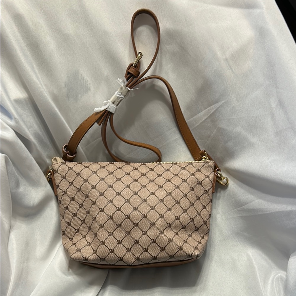 Elegant Tan Patterned Shoulder Bag